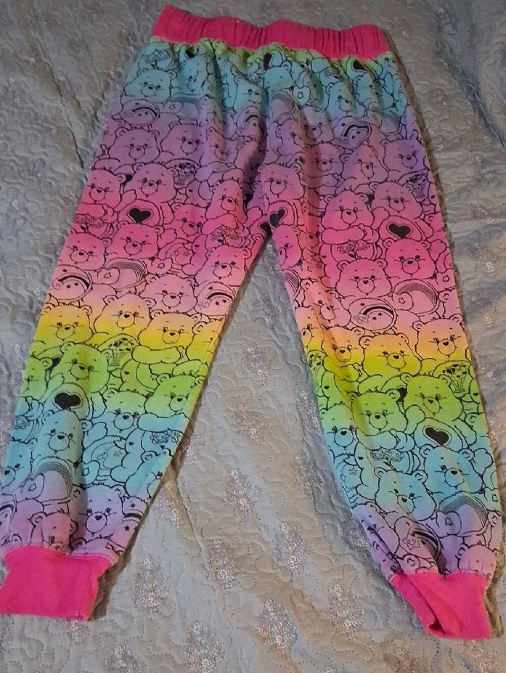 Justice Rainbow Care Bears Pajama Bottoms - Pink, Yellow, Green, Blue, Purple